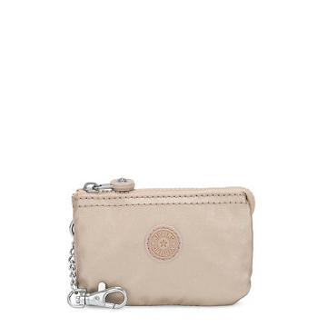 Kipling Creativity Mini Metallic Pouch Keychain Tassen Goud Beige | NL 1115QM